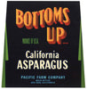 Bottoms Up Brand Vintage San Jose Asparagus Crate Label