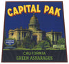 Capital Pak Brand Vintage Asparagus Crate Label