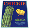 Chickie Brand Vintage Asparagus Crate Label, blue