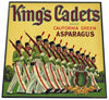 King's Cadets Brand Vintage Asparagus Crate Label