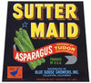 Sutter Maid Brand Vintage Asparagus Crate Label