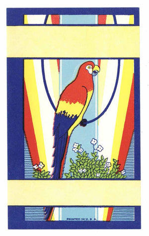 Stock Broom Label With Parrot