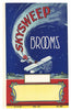 Skysweep Brand Vintage Broom Label, Biplane