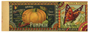 Butterfly Brand Vintage New York Pumpkin Can Label