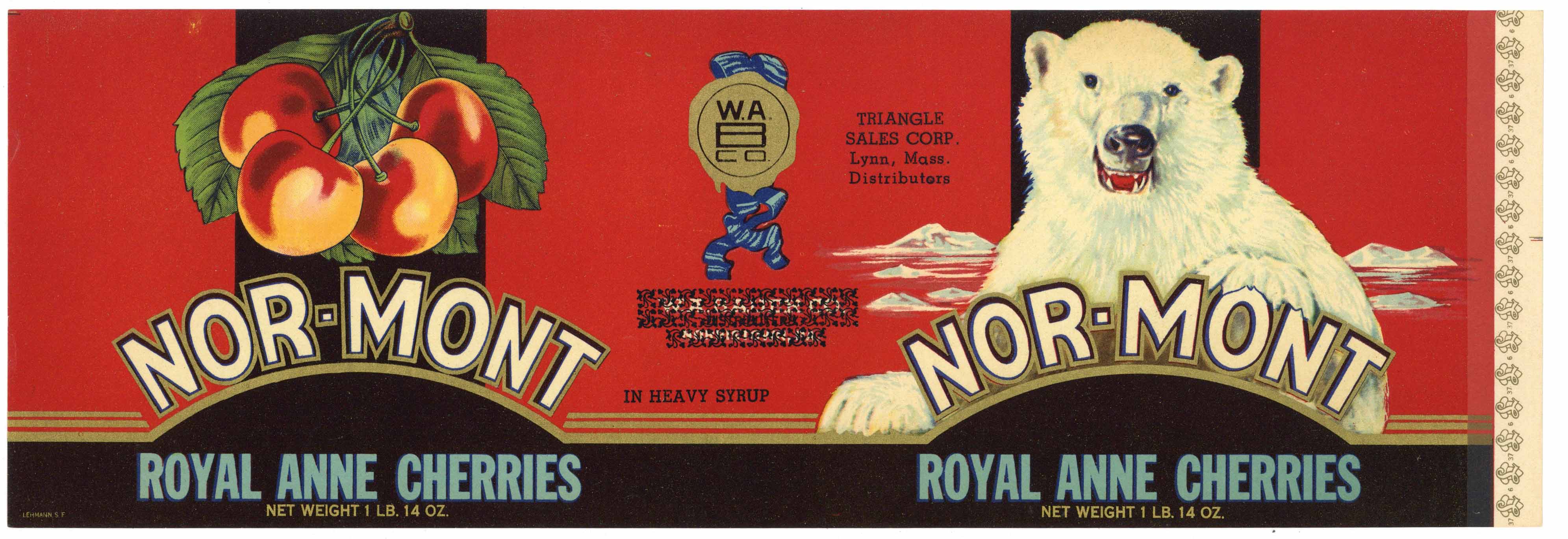 Nor-Mont Brand Vintage Cherry Can Label – thelabelman