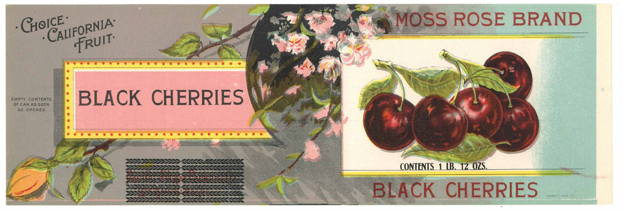 Moss Rose Brand Vintage Cherry Can Label