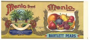 Menlo Brand Vintage Can Label, Mixed Fruit Vignette