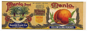 Menlo Brand Vintage Peach Can Label