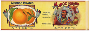 Modoc Brand Vintage Apricot Can Label
