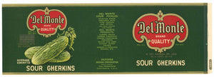 Del Monte  Brand Vintage Sour Gherkins Can Label