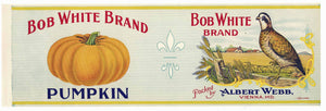 Bob White Brand Vintage Maryland Pumpkin Can Label