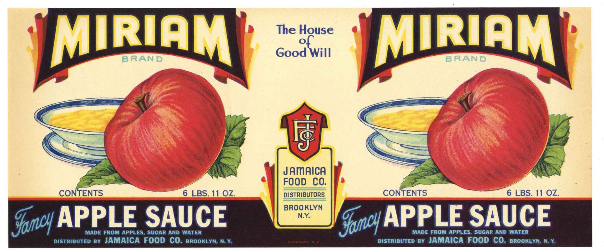 Miriam Brand Vintage Apple Sauce Can Label