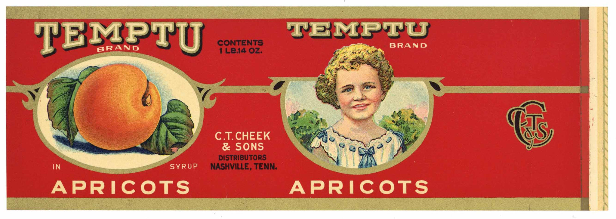 Temptu Brand Vintage Nashville Tennessee Can Label