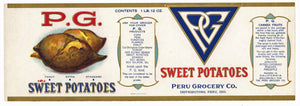 P. G. Brand Vintage Peru Indiana Sweet Potato Can Label