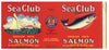 Sea Club Brand Vintage Seattle Washington Salmon Can Label