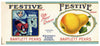 Festive Brand Vintage Pottstown Pear Can Label