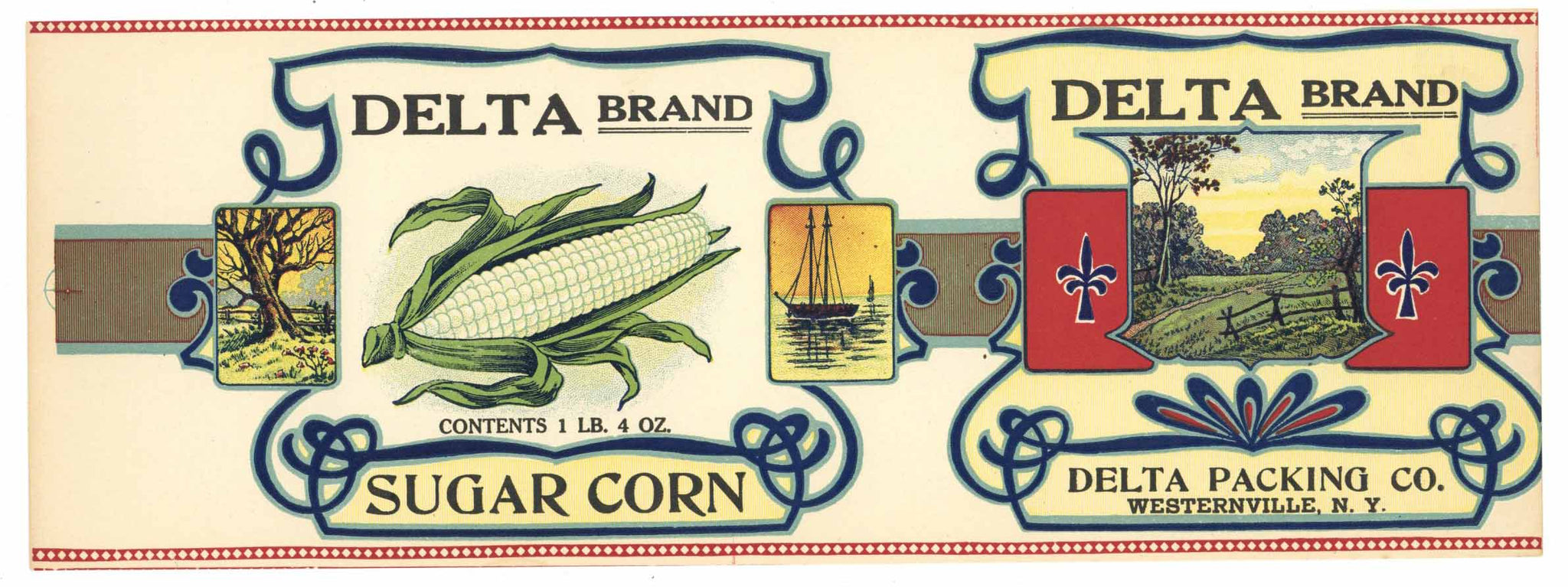 Delta Brand Vintage Westernville Corn Can Label