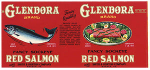 Glendora Brand Vintage Salmon Can Label