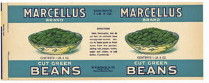 Marcellus Brand Vintage Grand Rapids Michigan Green Beans Can Label