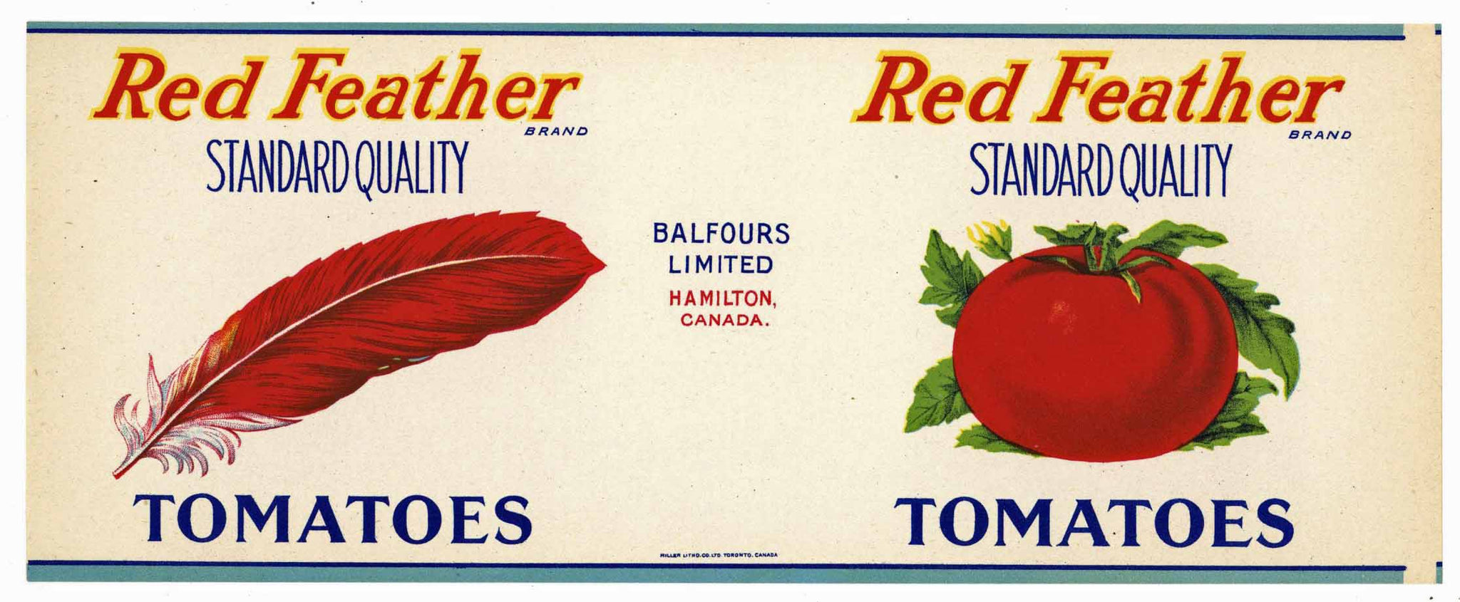 Red Feather Brand Vintage Hamilton Canada Tomato Can Label