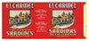 El Carmel Brand Vintage Monterey Sardine Can Label