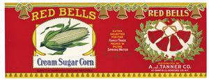 Red Bells Brand Vintage Genesee County, New York Corn Can Label