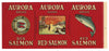 Aurora Brand Vintage Alaska Packers Salmon Can Label