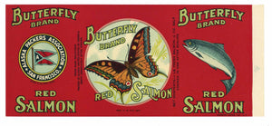 Butterfly Brand Vintage Alaska Packers Salmon Can Label