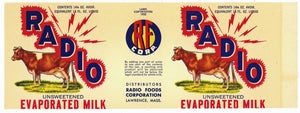 Radio Brand Vintage Evaporated Milk Can Label