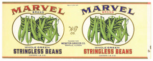 Marvel Brand Vintage Danville Illinois Stringless Beans Can Label