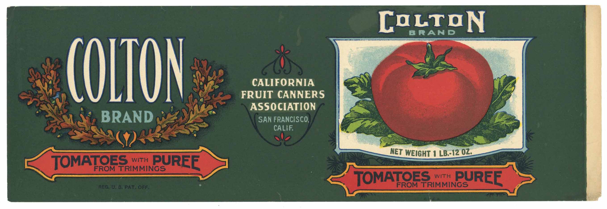 Colton Brand Vintage Tomato Can Label