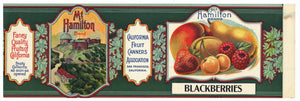 Mt. Hamilton Brand Vintage Blackberries Can Label