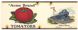 Acme Brand Vintage Riddleton Tennessee Tomato Can Label