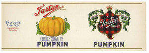 Tartan Brand Vintage Hamilton Canada Pumpkin Can Label