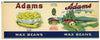 Adams Brand Vintage Massachusetts Wax Bean Can Label
