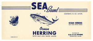 Sea Brand Vintage Jonesport Maine Herring Can Label
