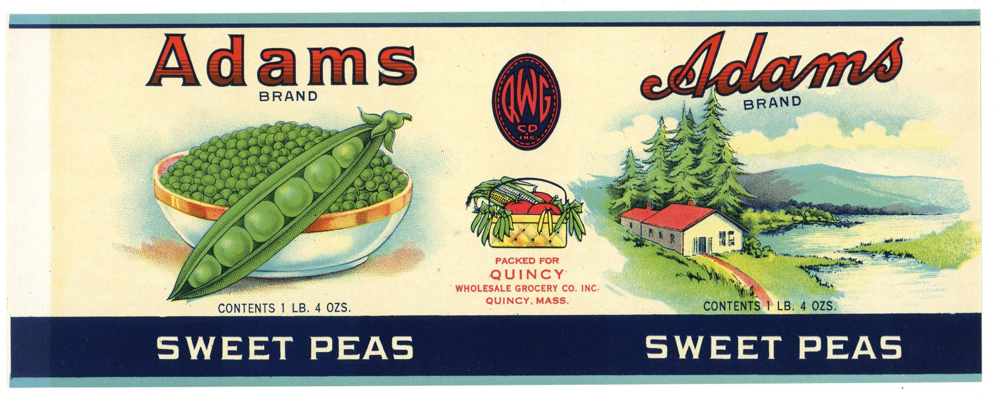 Adams Brand Vintage Sweet Peas Can Label