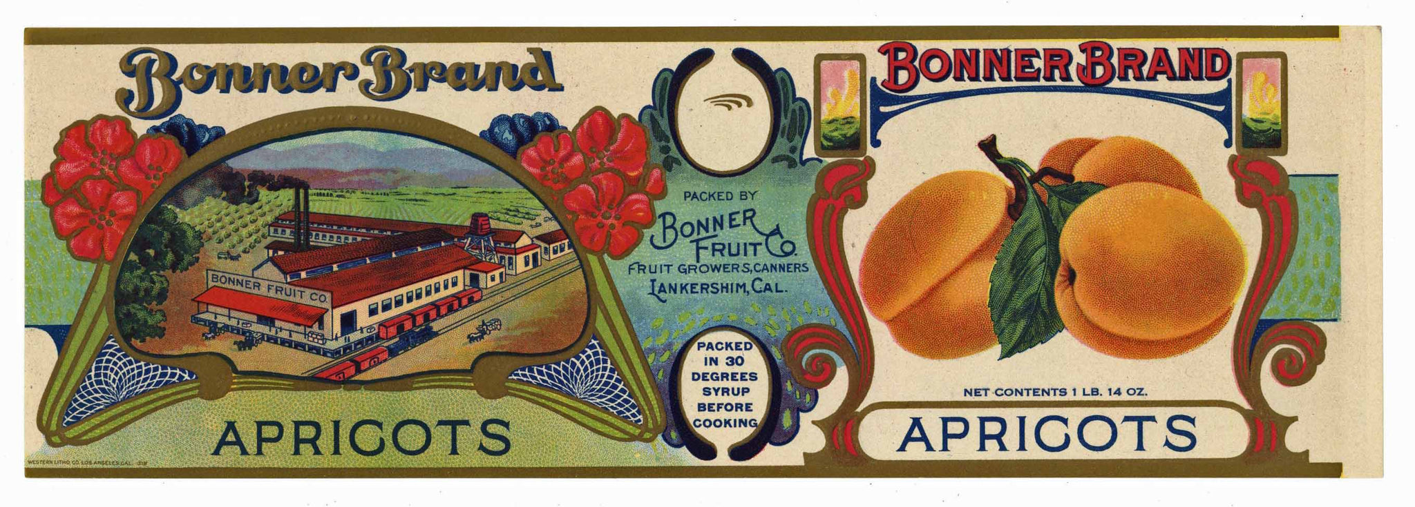 Bonner Brand Vintage Apricot Can Label