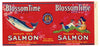 Blossom Time Brand Vintage Seattle Salmon Can Label