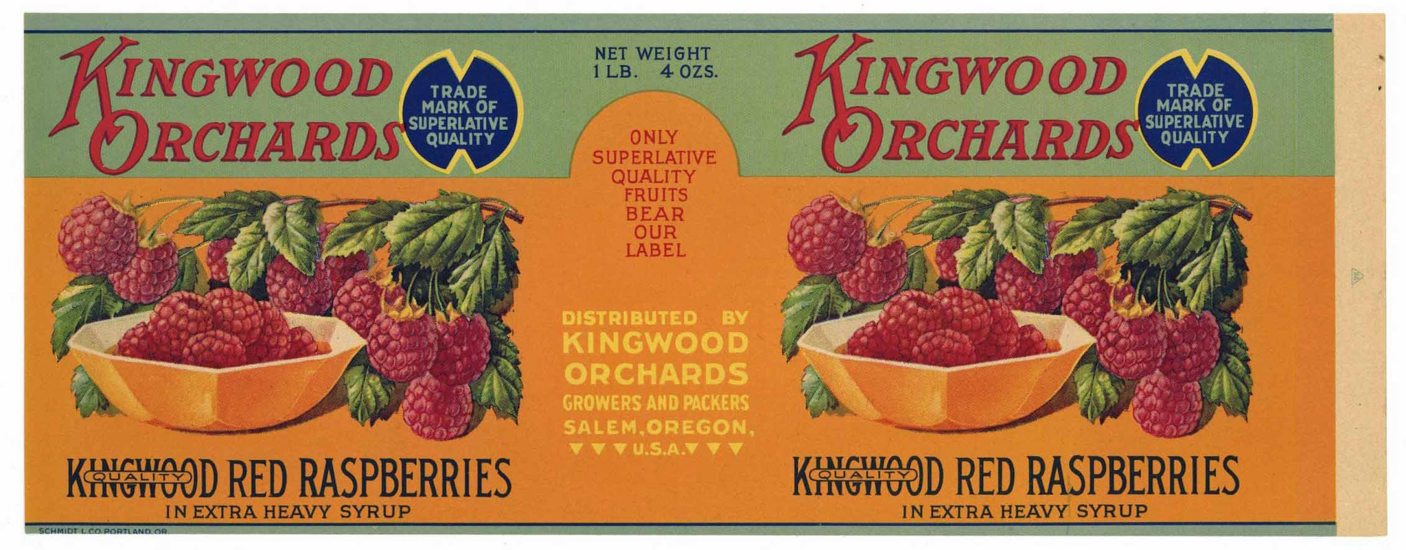 Kingwood Orchards Brand Vintage Raspberry Can Label