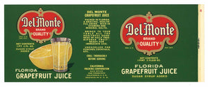 Del Monte Brand Vintage Grapefruit Juice Can Label