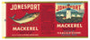 Jonesport Brand Vintage Maine Mackerel Can Label