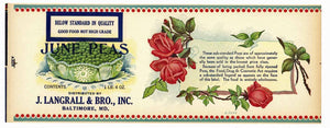 June Peas Brand Vintage Can Label