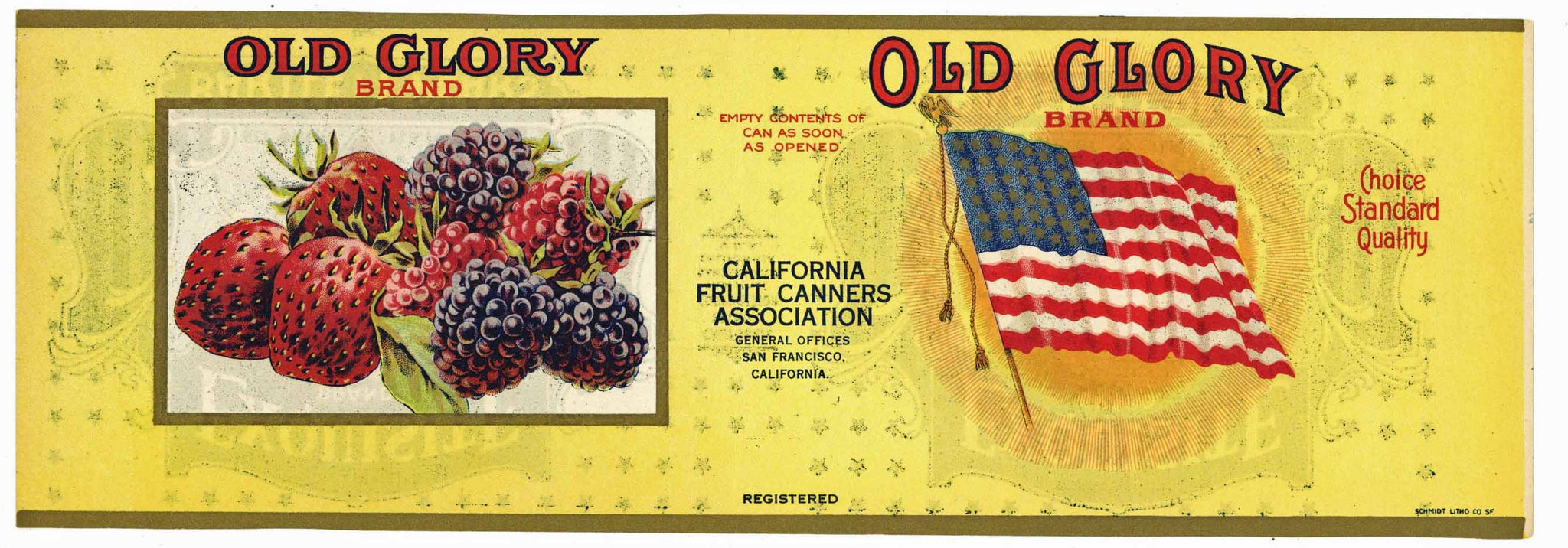 Old Glory Brand Vintage Berry Can Label