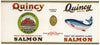 Quincy Brand Vintage Alaska Salmon Can Label