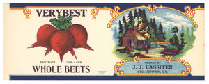 Very Best Brand Vintage Beet Can Label