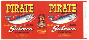 Pirate Brand Vintage Seattle Salmon Can Label
