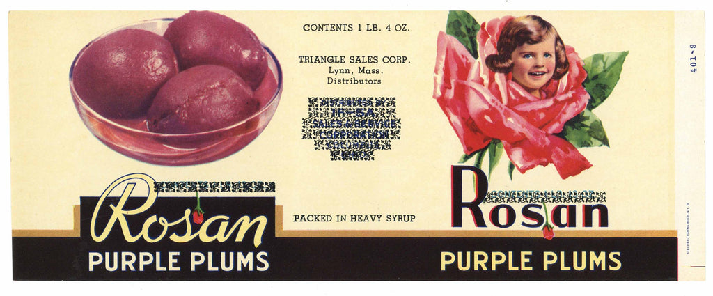 Rosan Brand Vintage Purple Plums Can Label