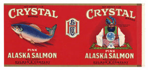 Crystal Brand Vintage Salmon Can Label