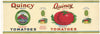 Quincy Brand Vintage Tomato Can Label